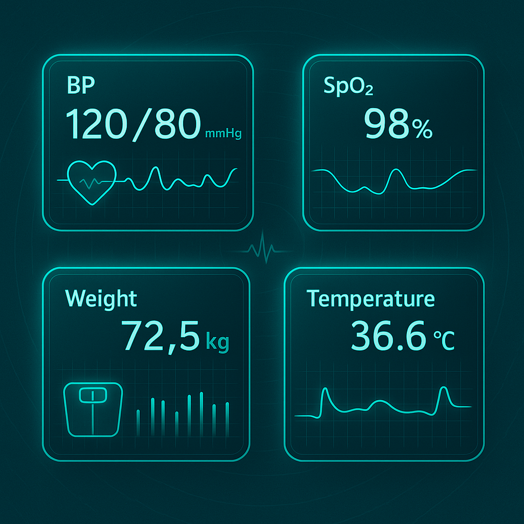Futuristic vital signs dashboard
